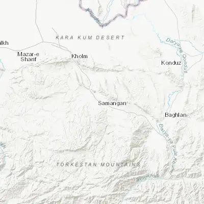 Map showing location of Aībak (36.264680, 68.015510)