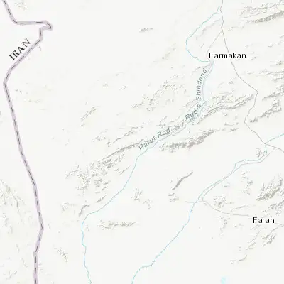 Map showing location of Anār Darah (32.758700, 61.653970)