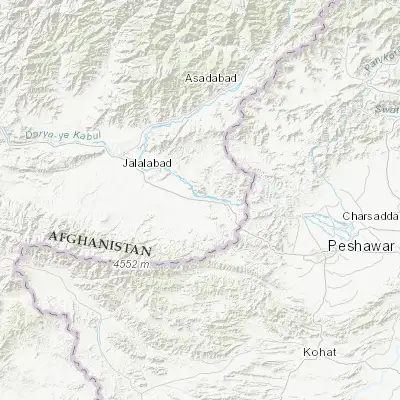 Map showing location of Bāsawul (34.247490, 70.872180)