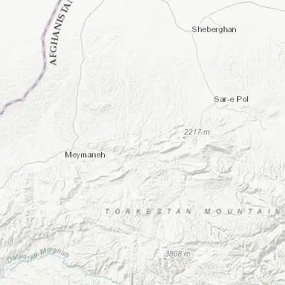 Map showing location of Darzāb (35.977440, 65.378280)