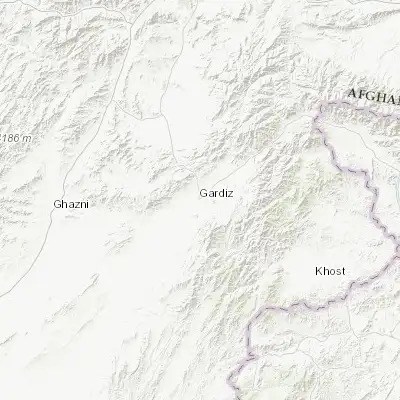 Map showing location of Gardez (33.597440, 69.225920)