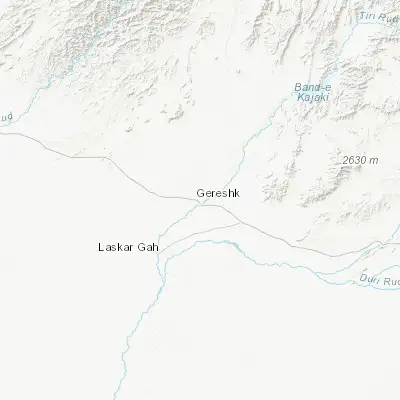 Map showing location of Gereshk (31.820890, 64.570050)