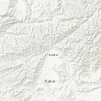 Map showing location of Jabal os Saraj (35.118330, 69.237780)