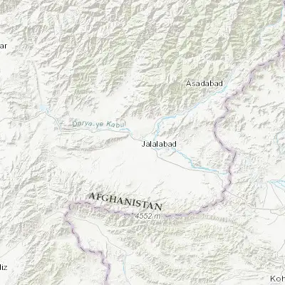 Map showing location of Jalālābād (34.426470, 70.451530)