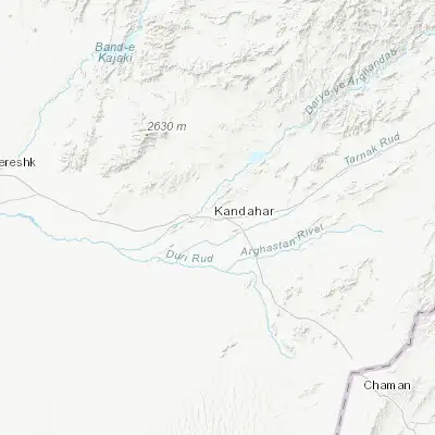 Map showing location of Kandahār (31.613320, 65.710130)