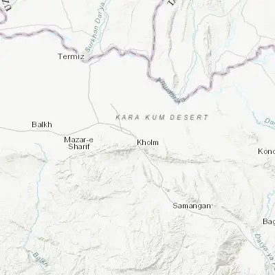 Map showing location of Khulm (36.697360, 67.698260)