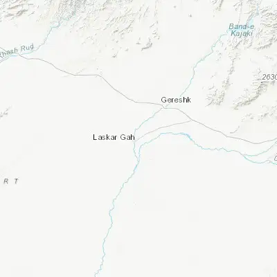 Map showing location of Lashkar Gāh (31.593820, 64.371610)