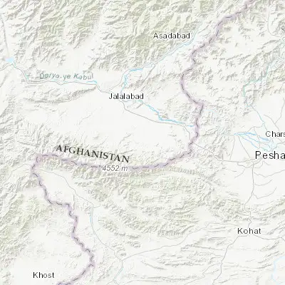 Map showing location of Markaz-e Woluswalī-ye Āchīn (34.125830, 70.707780)