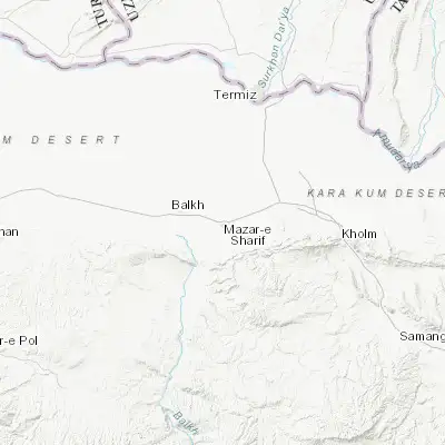 Map showing location of Mazār-e Sharīf (36.709040, 67.110870)
