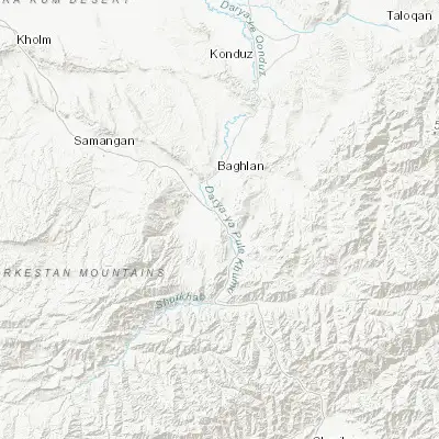Map showing location of Pul-e Khumrī (35.944580, 68.715120)