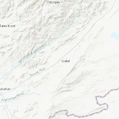 Map showing location of Qalāt (32.105750, 66.908330)