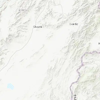 Map showing location of Zaṟah Sharan (33.146410, 68.792130)