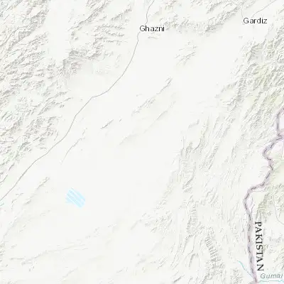Map showing location of Zarghūn Shahr (32.847340, 68.445730)