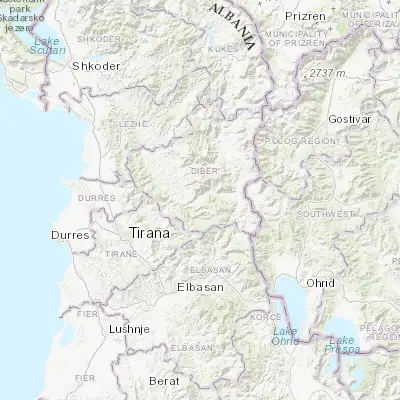 Map showing location of Bulqizë (41.491670, 20.221940)