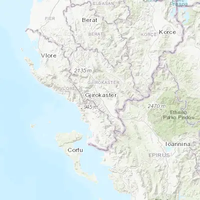 Map showing location of Gjirokastër (40.075830, 20.138890)