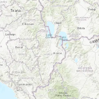 Map showing location of Maliq (40.705830, 20.699720)