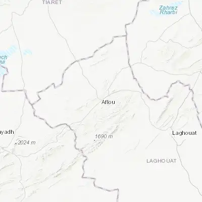 Map showing location of Aflou (34.112790, 2.102280)