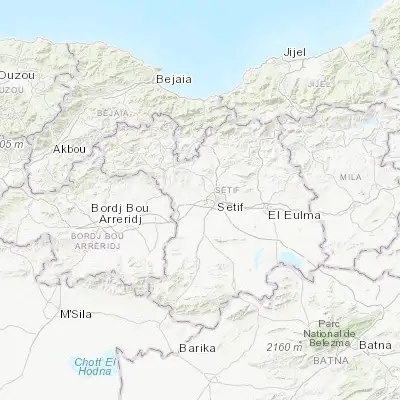 Map showing location of Aïn Arnat (36.186830, 5.313470)