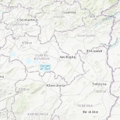 Map showing location of Aïn Beïda (35.796390, 7.392780)