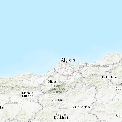Map showing location of ’Aïn Benian (36.802770, 2.921850)