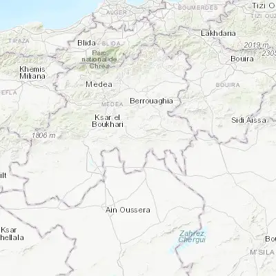 Map showing location of ’Aïn Boucif (35.891230, 3.158500)