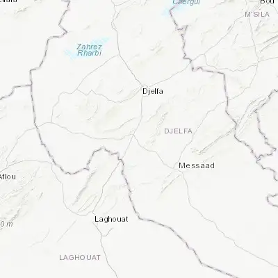 Map showing location of ’Aïn el Bell (34.343810, 3.224750)
