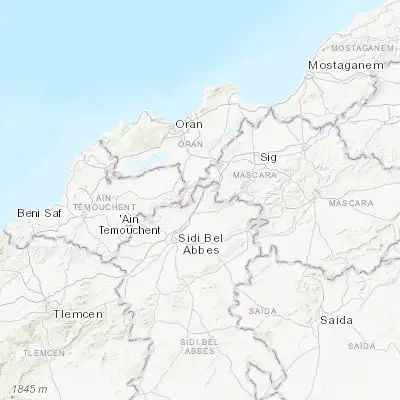 Map showing location of ’Aïn el Berd (35.363950, -0.512790)