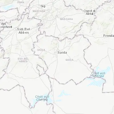 Map showing location of ’Aïn el Hadjar (34.758460, 0.145280)