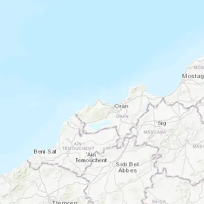 Map showing location of ’Aïn el Turk (35.743810, -0.769300)