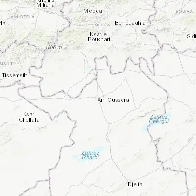 Map showing location of Aïn Oussera (35.451390, 2.905830)
