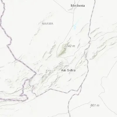 Map showing location of Aïn Sefra (32.750000, -0.583330)