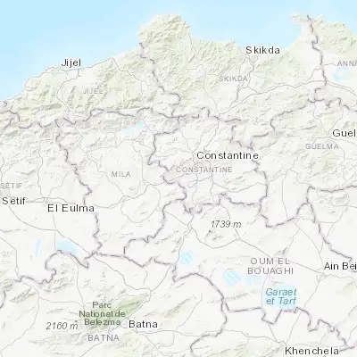 Map showing location of Aïn Smara (36.267400, 6.501350)