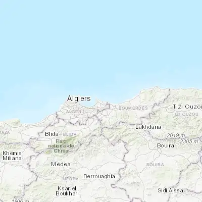 Map showing location of Aïn Taya (36.793330, 3.286940)
