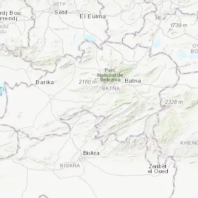 Map showing location of Aïn Touta (35.376750, 5.900010)