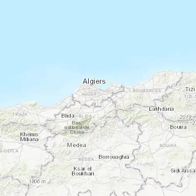 Map showing location of Baraki (36.666550, 3.096060)