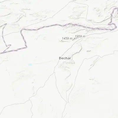 Map showing location of Béchar (31.616670, -2.216670)