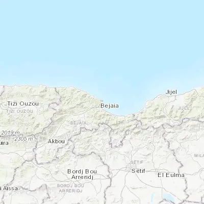 Map showing location of Bejaïa (36.755870, 5.084330)