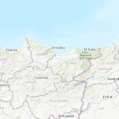 Map showing location of Ben Mehidi (36.769670, 7.906410)