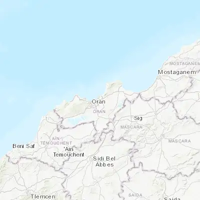 Map showing location of Bir el Djir (35.720000, -0.545000)
