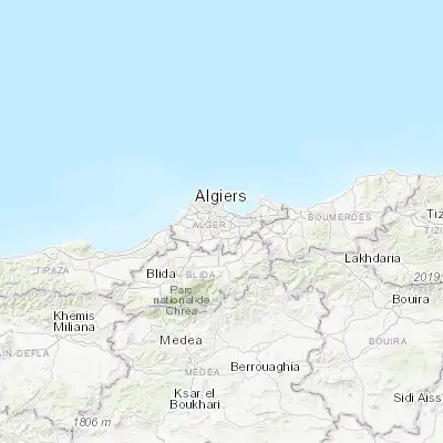 Map showing location of Birkhadem (36.714990, 3.050020)