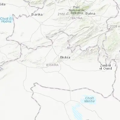 Map showing location of Biskra (34.850380, 5.728050)