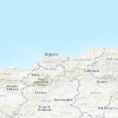 Map showing location of Bordj el Kiffan (36.748710, 3.192490)