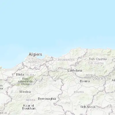 Map showing location of Boumerdas (36.766390, 3.477170)
