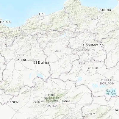 Map showing location of Chelghoum el Aïd (36.162860, 6.166510)