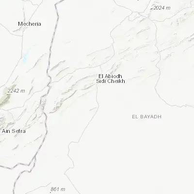 Map showing location of El Abiodh Sidi Cheikh (32.893000, 0.548390)