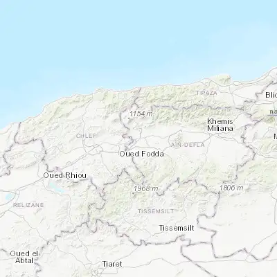Map showing location of El Attaf (36.223930, 1.671870)
