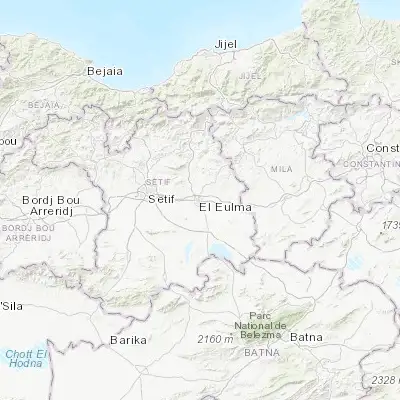 Map showing location of El Eulma (36.152810, 5.690160)