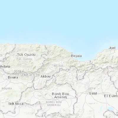Map showing location of El Kseur (36.679420, 4.855500)