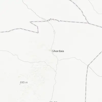 Map showing location of Ghardaïa (32.490940, 3.673470)
