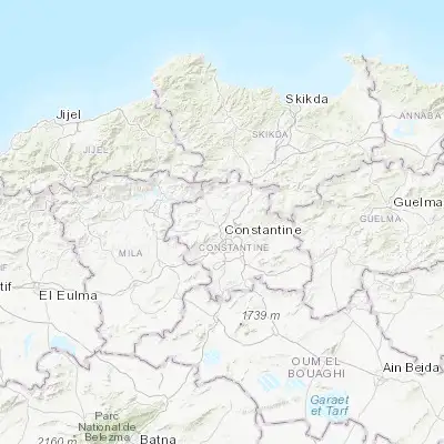 Map showing location of Hamma Bouziane (36.412050, 6.596030)